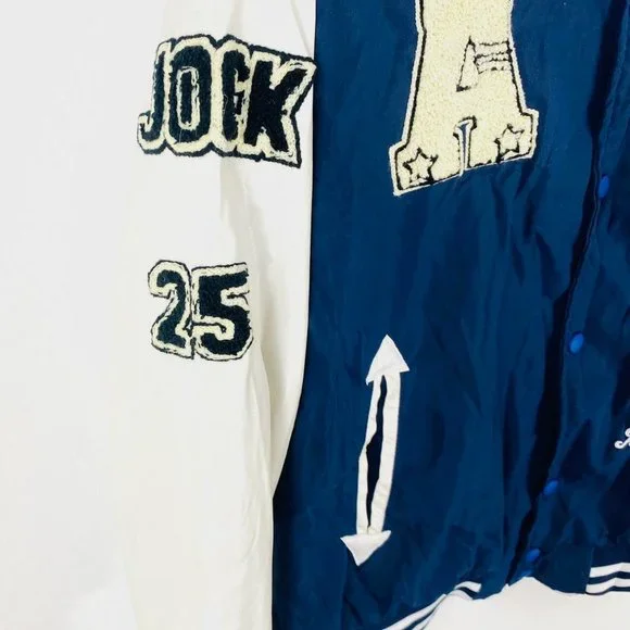 Vintage retro style baseball varsity bomber patch embellished jacket size L - Picture 4 of 4